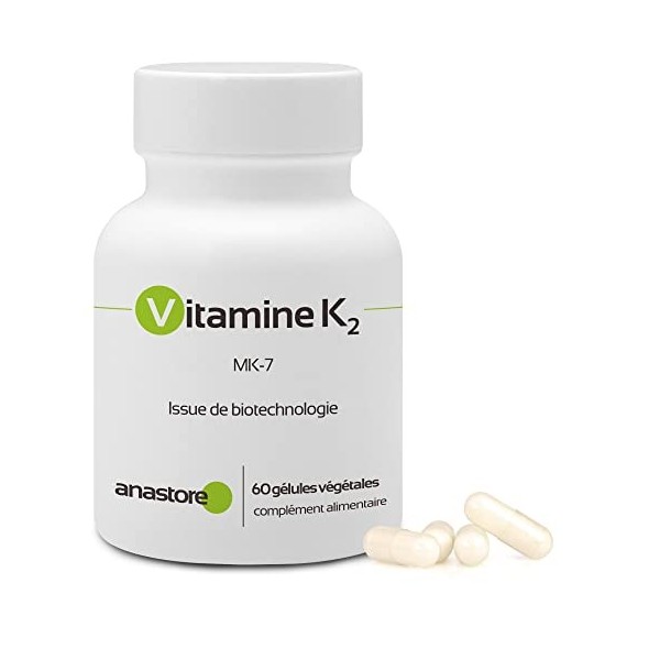 Vitamine K2 * 105 μg / 60 gélules * Obtenu par fermentation naturelle MK-7 * Articulations, cardiovasculaire, osseux *