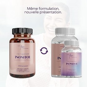 Inositol FEM Myo & D-Chiro 4100mg Capsules, SOPK & Équilibre Féminin, Supplément 9-en-1 Inositol, Folate 5-MTHF, Chrome, Zinc