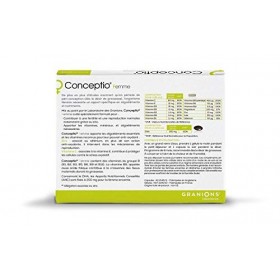 GRANIONS Conceptio Femme, Contribue à la fertilité Féminine, Vit. B9 Acide Folique , Vit. grp B, Vit. C, Vit. A, Dha, Iode, 
