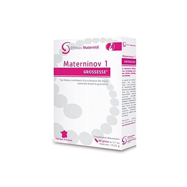 MATERNINOV 1 – COMPLÉMENT ALIMENTAIRE GROSSESSE Idéal 1er trimestre de grossesse – Diminution des nausées et de la fatigue 