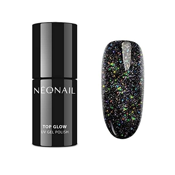 NEONAIL Vernis Semi Permanent Top Coat 7,2 ml Vernis Gel UV Semi Permanent Top Glow Multicolor Holo Top Coat Vernis à Ongles 