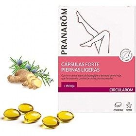 Pranarôm Circularom Cápsulas forte Piernas ligeras, ayuda a la eliminación de líquido en caso de retención de agua, estimula 