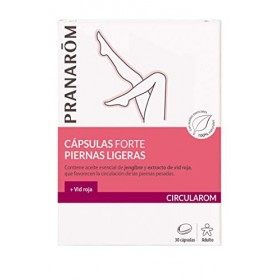 Pranarôm Circularom Cápsulas forte Piernas ligeras, ayuda a la eliminación de líquido en caso de retención de agua, estimula 