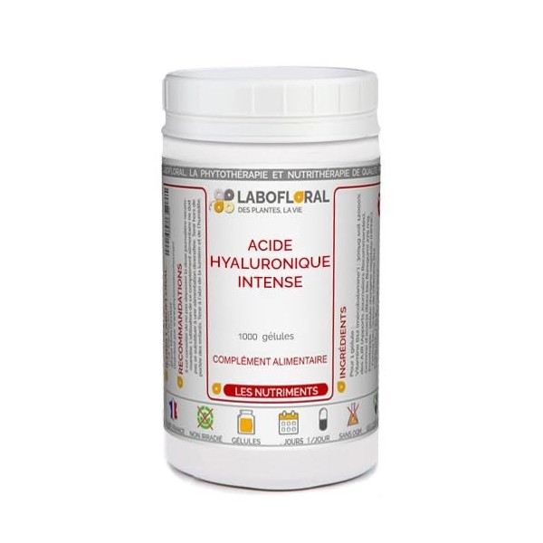 Acide Hyaluronique Intense Labofloral 1000 gélules dosées à 300 mg - Complément alimentaire - peau, articulations, anti-age -