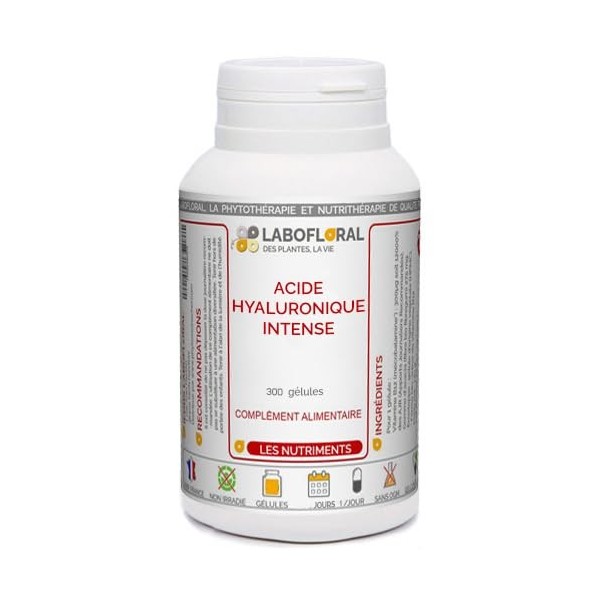 Acide Hyaluronique Intense Labofloral 300 gélules dosées à 300 mg - Complément alimentaire - peau, articulations, anti-age - 