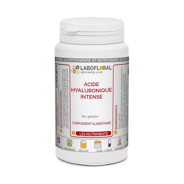 Acide Hyaluronique Intense Labofloral 150 gélules dosées à 300 mg - Complément alimentaire - peau, articulations, anti-age - 