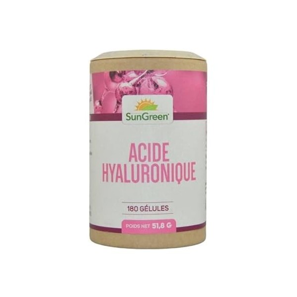 Acide Hyaluronique - 180 gélules végétales de 60 mg | Format Gélule | Complément Alimentaire | Vegan | Fabriqué en France