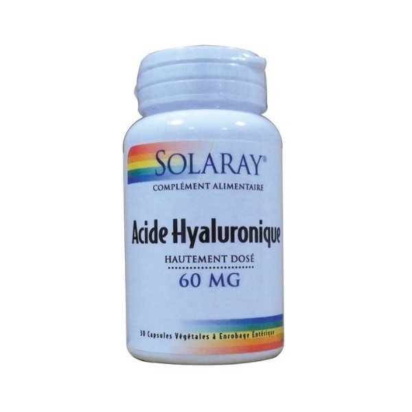 Solaray - Acide hyaluronique hautement dosé - 30 capsules - Haute redensification de la peau