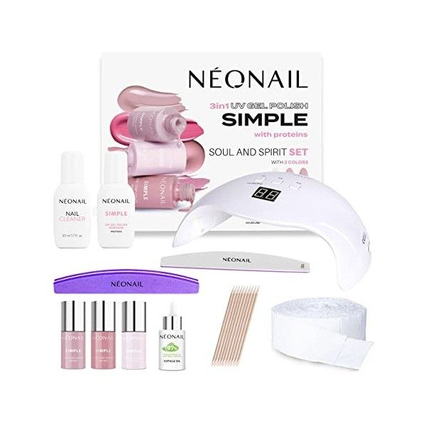 NEONAIL SIMPLE XPRESS 3in1 Soul & Spirit Set mit Lampe LCD Display, 3x Vernis à ongles und Zubehör