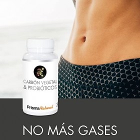 PRISMA NAT Charbon Probiotique 90 Capsules 550 MG, Noir, Estandar