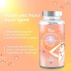 Key Health Life | Collagène Triple Effet + Q10 + Acide Hyaluronique | Peau Ferme, Hydratée, Radieuse | Riche Zinc et Vitamine