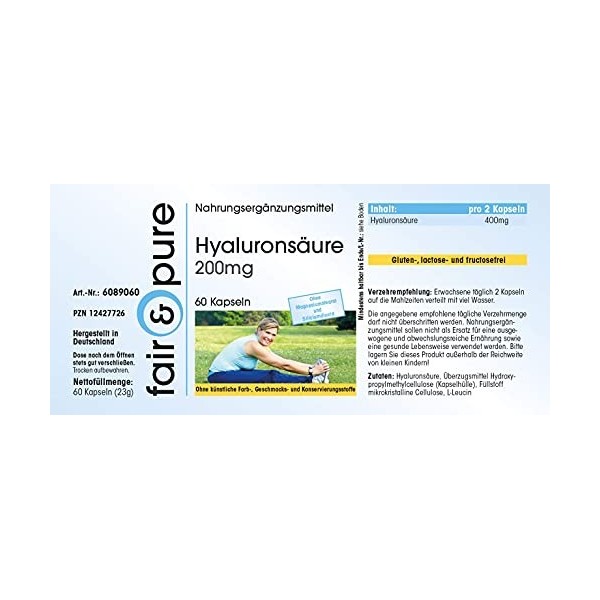 Fair & Pure® - Acide hyaluronique 200mg haute dose - 60 gélules