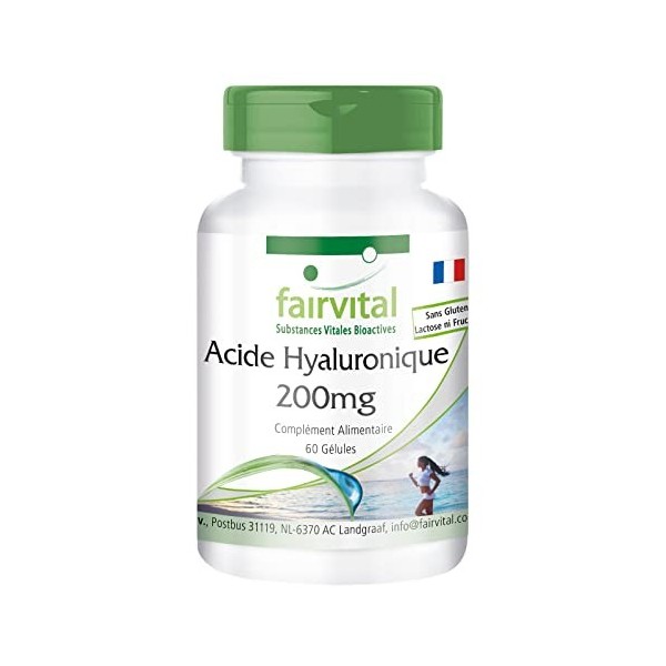 Fairvital | Acide Hyaluronique 200mg - VEGAN - Fortement dosé - 60 Capsules