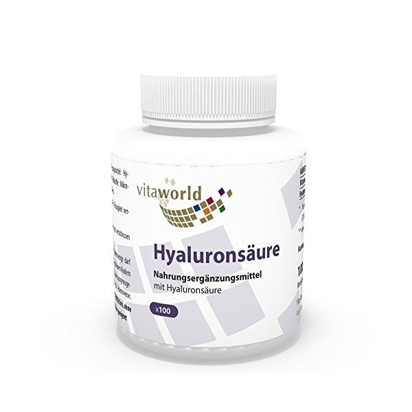 Vita World Acide hyaluronique 100mg 100 Capsules Made in Germany