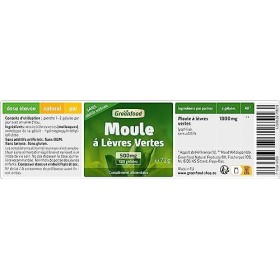 Greenfood Moule à lèvres verte, 500 mg, extrait à dose élevée, 120 gélules - SANS additifs artificiels. Sans génie génétique.