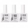 MYGEL by Mylee Ensemble de vernis à ongles - Matte & No Wipe Top Coats + Base Coat, 3x15ml - UV/LED Nail Art Manucure Pédicur