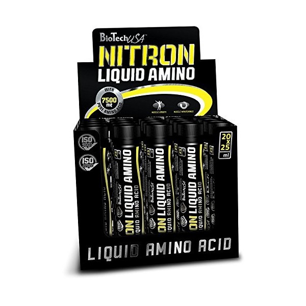 Liquid Amino Shots Nitron Ampoule Orange 20 * 25ml - Acides aminés sous forme liquide - BiotechUSA