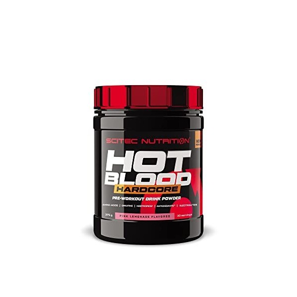 Scitec Nutrition Hot Blood Hardcore, Poudre de boisson pré-entraînement avec acides aminés et créatine, 700 g, Baies de oji n