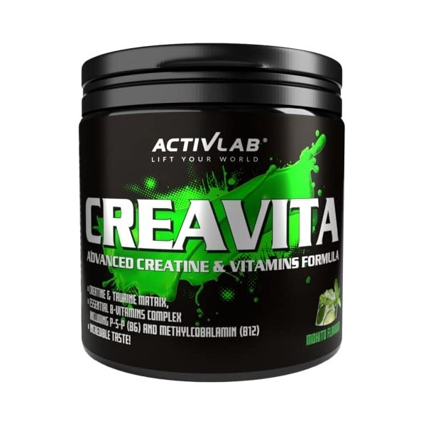 Activlab CREAVITA 300g | 30 portions | Saveur Mohito | Créatine, Taurine, Vitamines B | augmentation de la force | poudre | 3