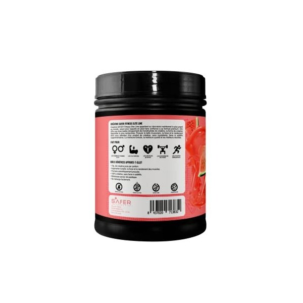 Creatine | 100% pure créatine monohydrate | Augmente la masse musculaire | Améliore la force et lendurance | Goût de melon d