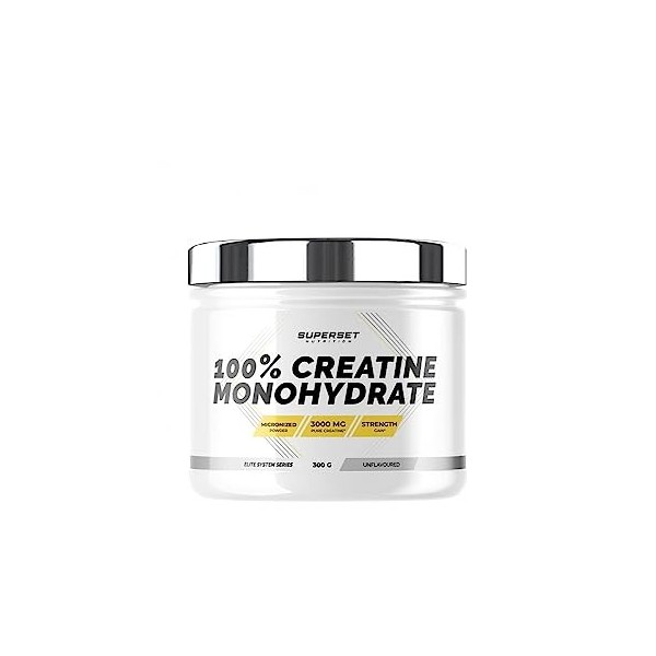 Superset Nutrition | 100% Creatine Monohydrate 300g | Créatines | Créatine monohydrate pour volume et performance