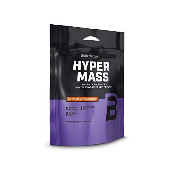 BioTechUSA Hyper Mass Une boisson en poudre à base de glucides et de protéines avec de la créatine, source de fibres, sans su