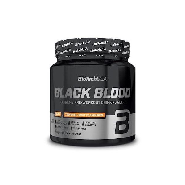 BioTechUSA Black Blood NOX+, Formule radicale pré-exercice avec un complexe NOX extrême, ainsi que de la créatine et de la ty