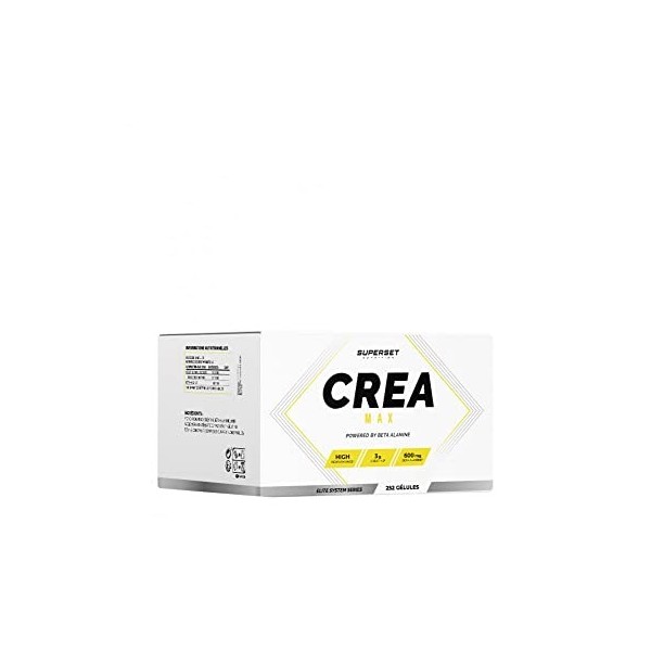 Superset Nutrition | Crea Max 252 Caps | Créatines | Redoutable pour la Performance