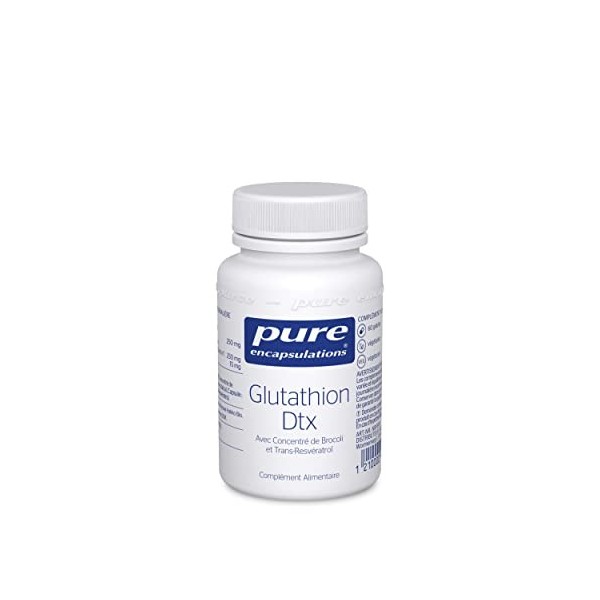 Pure Encapsulations - Glutathion DTX 250mg - 60 Gélules Véganes