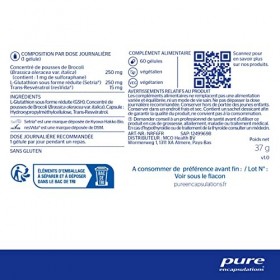 Pure Encapsulations - Glutathion DTX 250mg - 60 Gélules Véganes