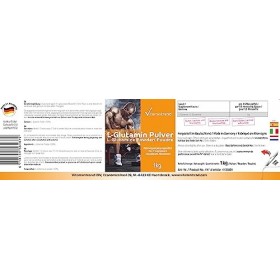 L-Glutamine en poudre pure - 1 kg sans additifs, acide aminé protéinogène - hautement dosé - végan - suppléments biodisponibl
