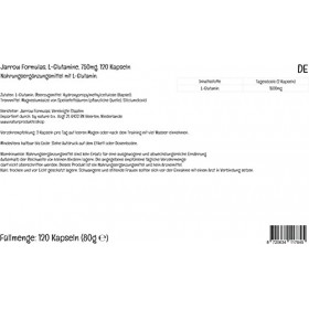 Jarrow Formulas, L-Glutamine, 750mg, Hautement Dosé, 120 Capsules végétaliennes, Testé en Laboratoire, Sans Gluten, Sans Soja
