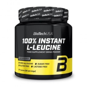BioTechUSA 100% Instant L-leucine boisson en poudre aux acides aminés, sans sucre, sans lactose et sans gluten, 277 g, Non ar
