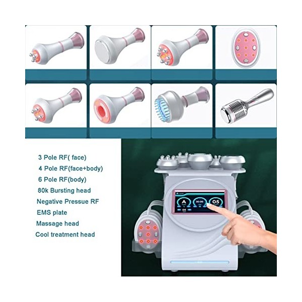 Machine de massage du corps, machine de sculpture du corps 8 en 1, 80K RF Fat Burning Removal Skin Care Machine de traitement