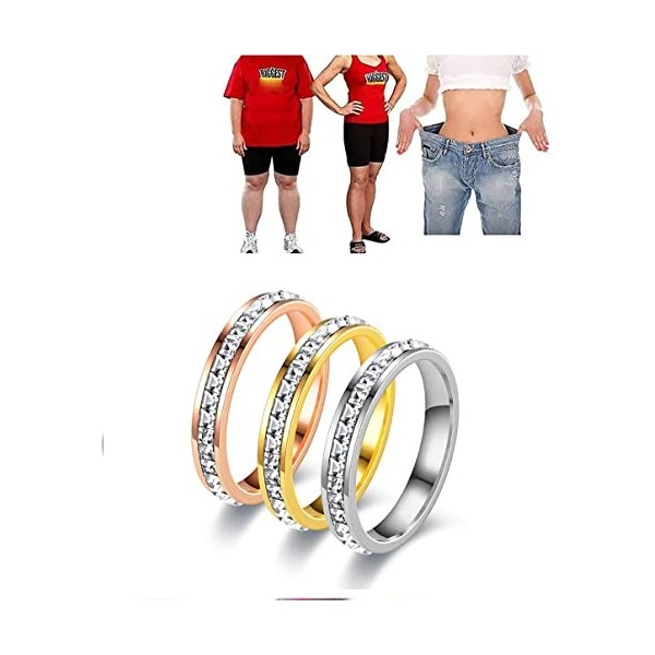 2 pièces Anneau De Perte De Poids Magnétique Bague Amincissante Amincissante Fat Burning Outils Minceur pour Hommes Femmes,Mé