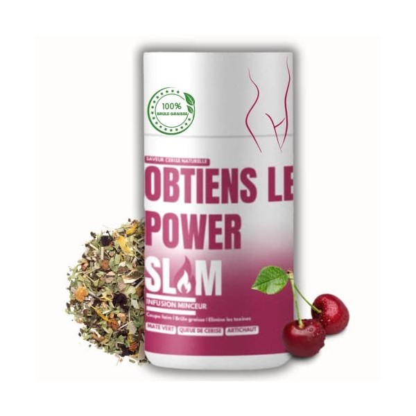 Thé Brûle-Graisses Minceur I Infusion Coupe faim - Ventre plat I Cure 30/60/90 jours - Detox 100% naturelle - Maté vert - Que