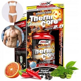 Amix Hardcore ThermoCore ™ Version 2.0 90 Capsules Brûleur de graisse abdominale efficace Brûleur rapide pour estomac, jamb
