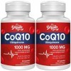 CoQ10 avec L-Glutathion 1000mg Gélules 2 Paquets - 100% Coenzyme Q10 Fermentée, Coenzyme Q10 Hautement Dosée, Antioxydant Co