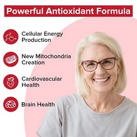 CoQ10 avec L-Glutathion 1000mg Gélules - 100% Coenzyme Q10 Fermentée, Coenzyme Q10 Hautement Dosée, Antioxydant Coenzyme Q10,