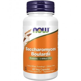 Now Foods Saccharomyces boulardii, Levure Probiotique, 50 milliards de cultures, 60 Capsules Végétaliennes, Testé en Laborato