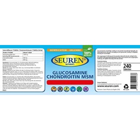 Seuren Nutrients | Glucosamine et chondroïtine plus MSM 240 comprimés | Capsules à haute dose pour des articulations saines S