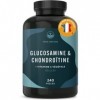 Glucosamine Chondroïtine à Haute Dose - 360 gélules 790 mg avec vitamine C Contribue à la formation normale de collagène 