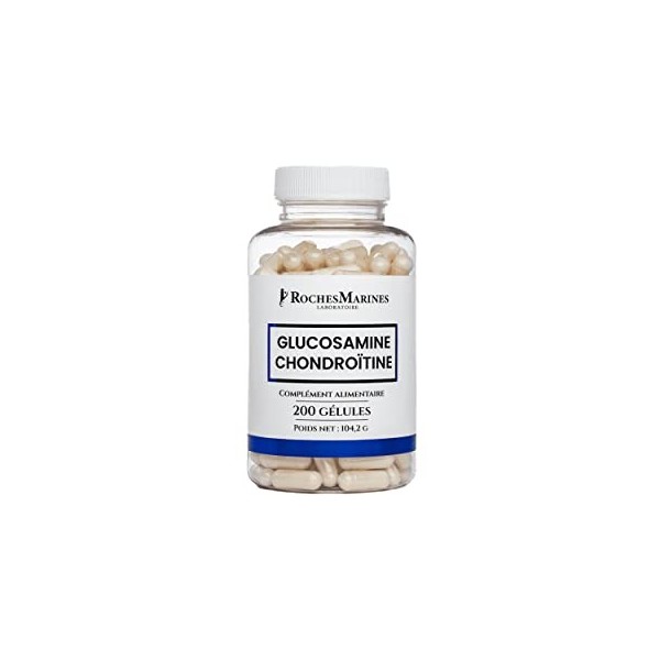 Roches Marines - Complément alimentaire Glucosamine Chondroïtine - 2 composants essentiels des cartilages des articulations -