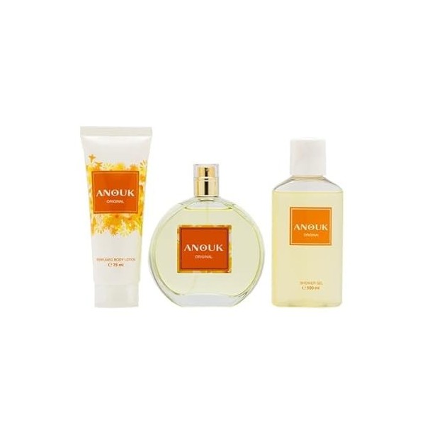 Anouk Classic Coffret cadeau pour femme Edt 100 ml + Body Lotion 75 ml + Gel bain 100 ml