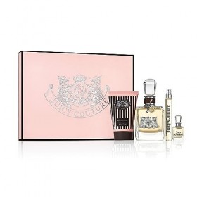 Juicy Couture Viva La Juicy, Coffret 4 Pièces Eau de Parfum Spray Vaporisateur pour Femme, Vaporisateur de sac, Crème pour le