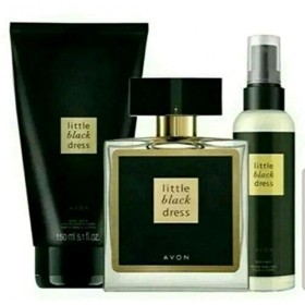 Ensemble Avon Little Black Dress : EDP 50 ml, lotion pour le corps 150 ml + brume corporelle 100 ml.