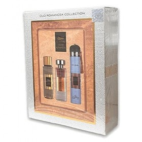Oud Romancea Coffret cadeau 3 pièces Collection Emirats arabes unis | Brume de parfum 250 ml, Eau de parfum 100 ml, désodoris