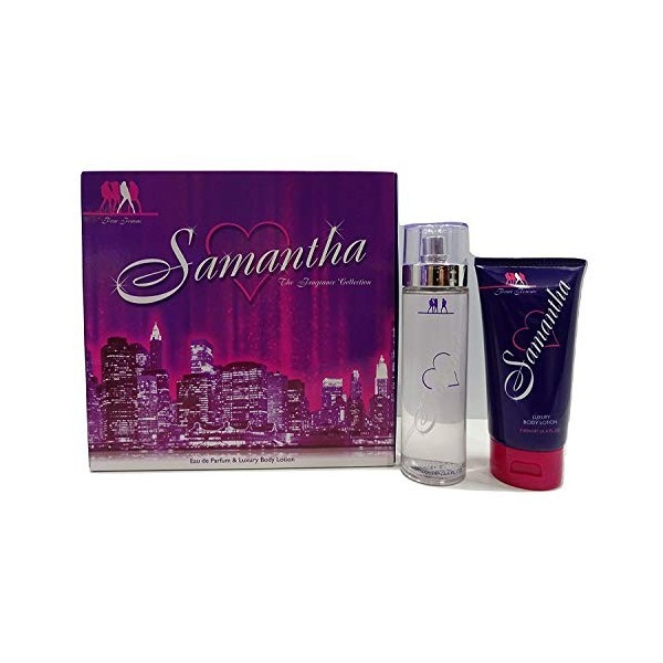 Samantha Coffret cadeau de 2 parfums pour femme – 100 ml Eau de parfum pour femme et lotion corporelle de luxe 200 ml