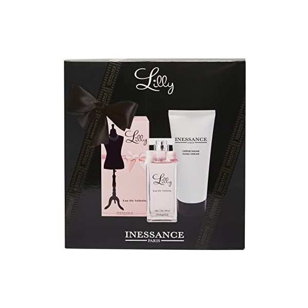 Corine de Farme - Coffret Inessance Lilly - Coffret Cadeau pour Femme - Eau de Parfum 50 ml et Crème Mains 100 ml - Parfum Fl