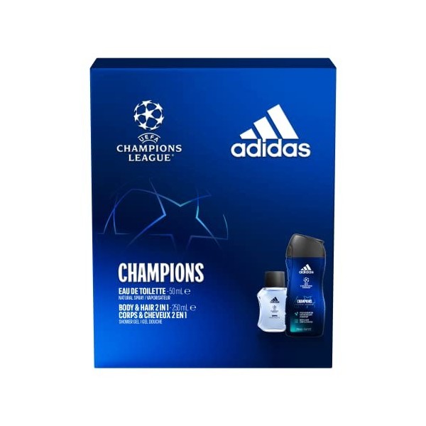 Adidas - Coffret EUFA 8 Champions Edition 2 Produits - Eau de toilette 100ML notes florales et de citron, gel douche 250ML 2-